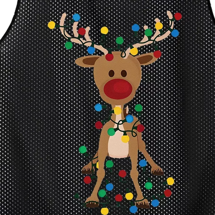 Reindeer Christmas Xmas Mesh Reversible Basketball Jersey Tank