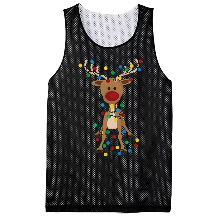 Reindeer Christmas Xmas Mesh Reversible Basketball Jersey Tank