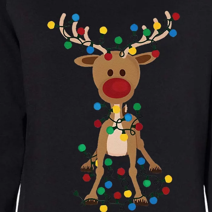 Reindeer Christmas Xmas Womens California Wash Sweatshirt