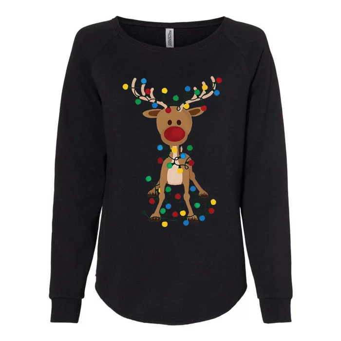 Reindeer Christmas Xmas Womens California Wash Sweatshirt