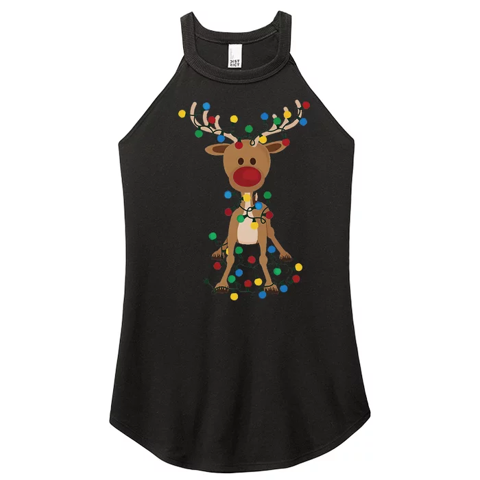 Reindeer Christmas Xmas For Women Women’s Perfect Tri Rocker Tank