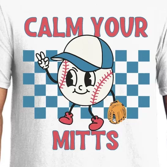 Reto Calm Your Mitts Baseball Mom Sport Mama Mother's Day Pajama Set