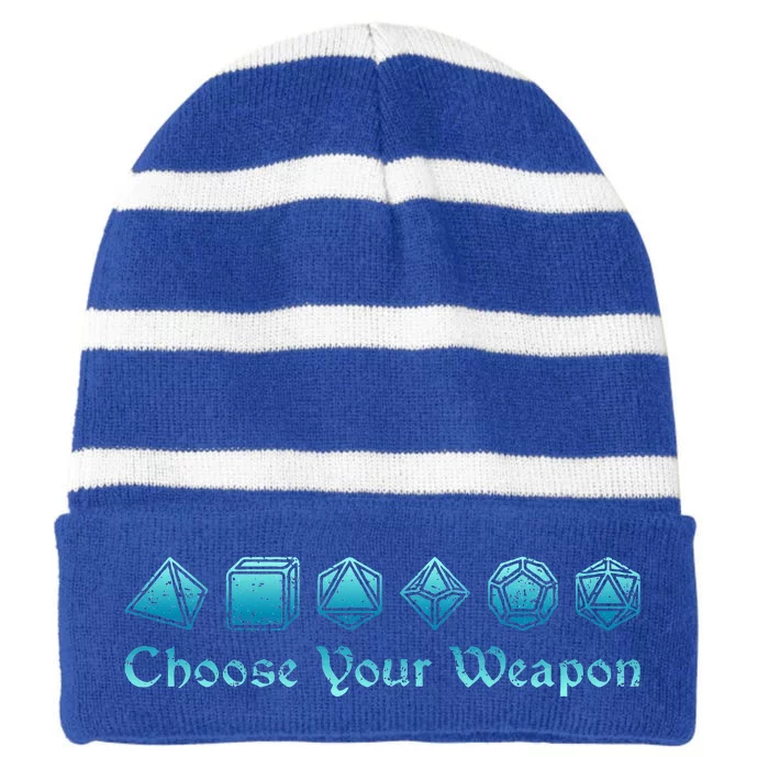 RPG Choose Your Weapon Dice   RPG Striped Beanie with Solid Band