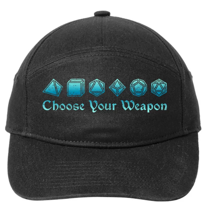 Rpg | Choose Your Weapon Dice | Rpg 7-Panel Snapback Hat