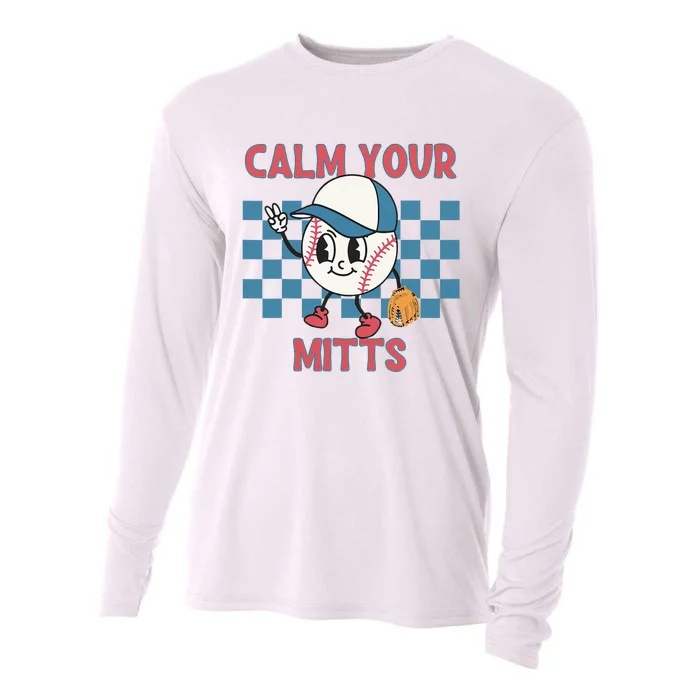 Reto Calm Your Mitts Baseball Mom Sport Mama Mothers Day Cooling Performance Long Sleeve Crew