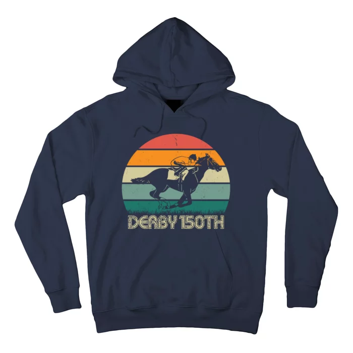 Retro Derby 150th Horse Racing Vintage Sunset Hoodie