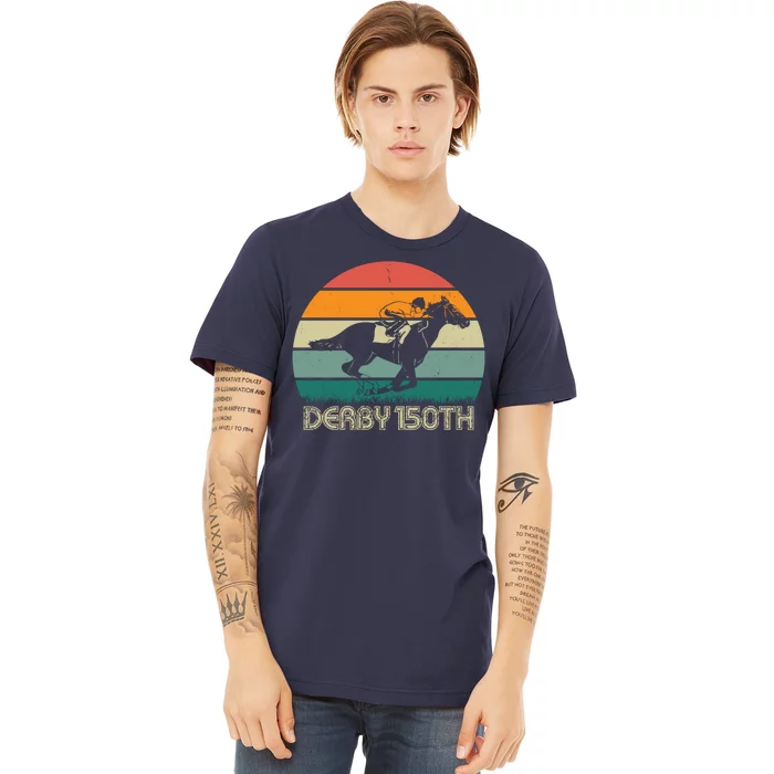 Retro Derby 150th Horse Racing Vintage Sunset Premium T-Shirt