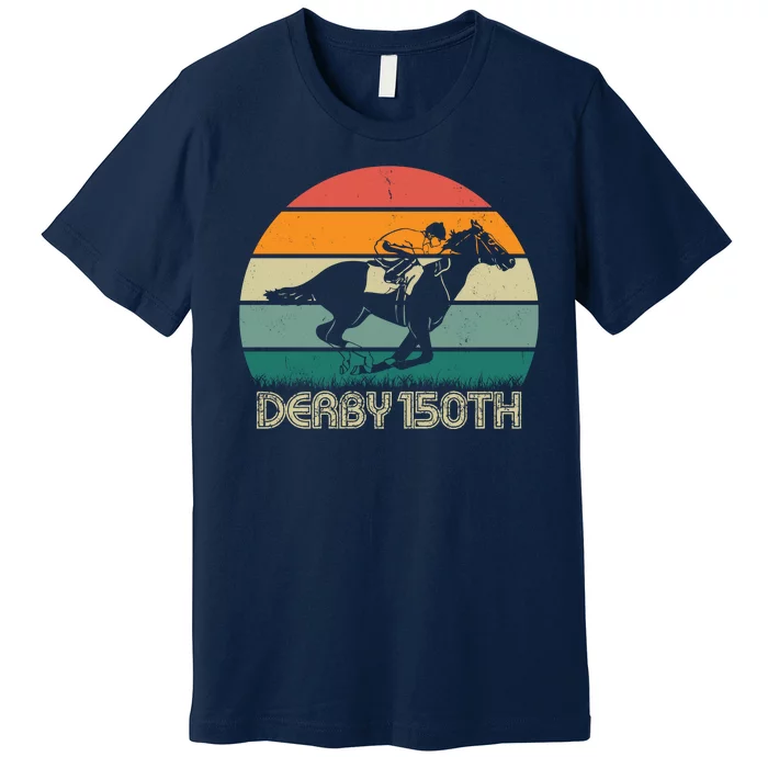 Retro Derby 150th Horse Racing Vintage Sunset Premium T-Shirt