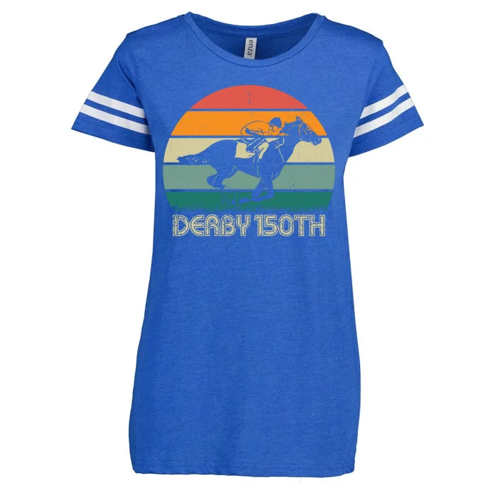 Retro Derby 150th Horse Racing Vintage Sunset Enza Ladies Jersey Football T-Shirt