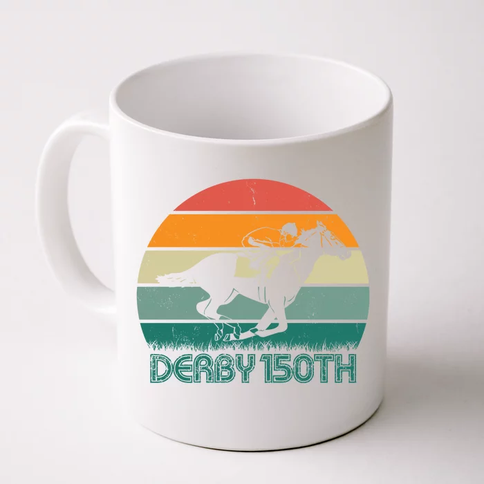 Retro Derby 150th Horse Racing Vintage Sunset Front & Back Coffee Mug