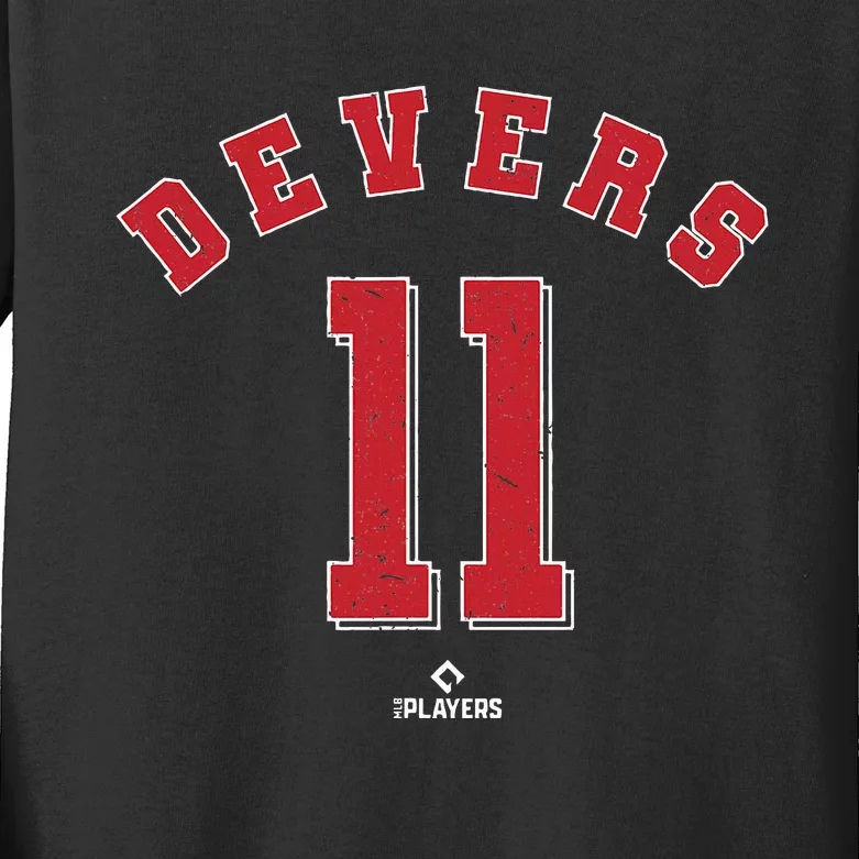 Rafael Devers 11 Boston Baseball Player Kids Long Sleeve Shirt