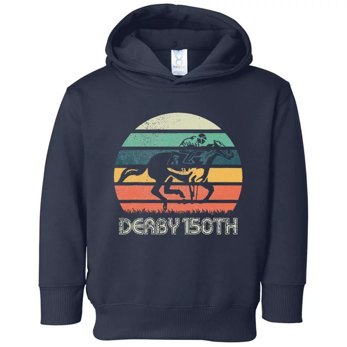 Retro Derby 150th Running Horse Racing Toddler Hoodie