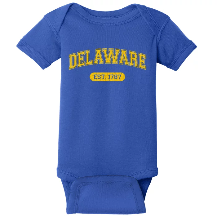 Retro Delaware 1787 Distressed Gift Baby Bodysuit