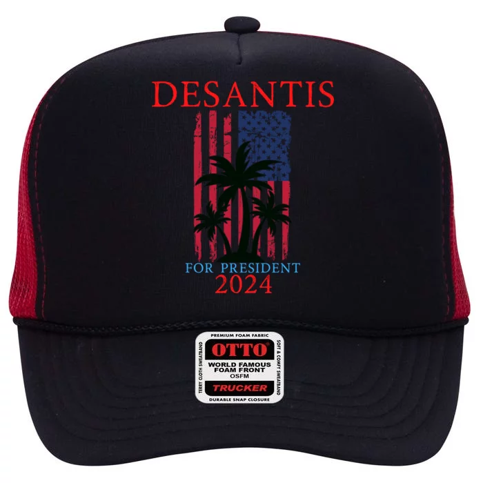 Ron Desantis 2024 High Crown Mesh Trucker Hat