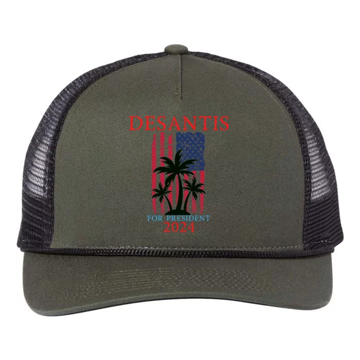 Ron Desantis 2024 Retro Rope Trucker Hat Cap