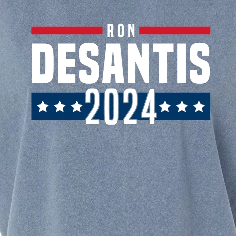 Ron DeSantis 2024 America Flag Design Garment-Dyed Women's Muscle Tee