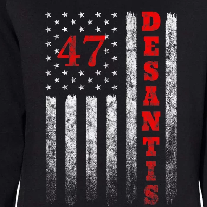 Ron Desantis 2024 American Flag Vintage Faded Distressed Womens California Wash Sweatshirt