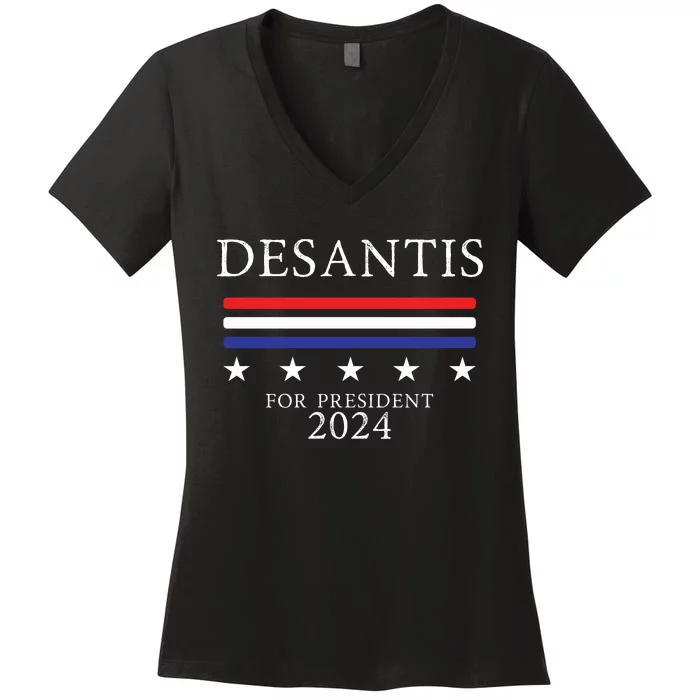 Ron Desantis 2024 Women's V-Neck T-Shirt