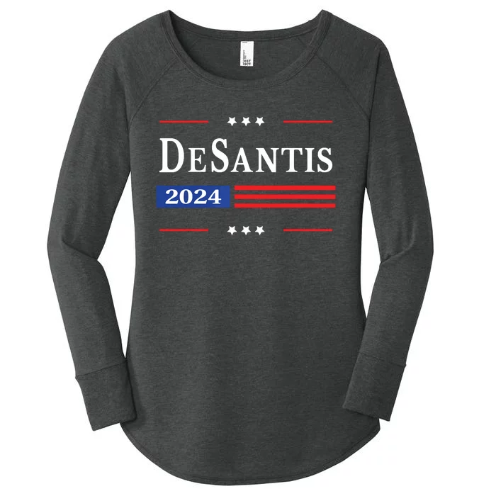 Ron Desantis 2024 For President American Flag Vintage Pro Women's Perfect Tri Tunic Long Sleeve Shirt