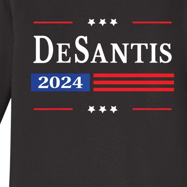 Ron Desantis 2024 For President American Flag Vintage Pro Baby Long Sleeve Bodysuit