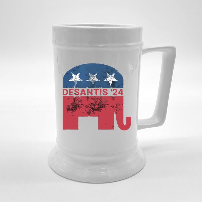 Ron Desantis 2024 For President American Flag Vintage Pro Front & Back Beer Stein