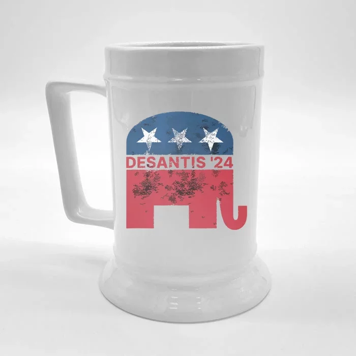 Ron Desantis 2024 For President American Flag Vintage Pro Front & Back Beer Stein