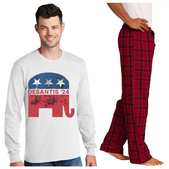 Ron Desantis 2024 For President American Flag Vintage Pro Long Sleeve Pajama Set