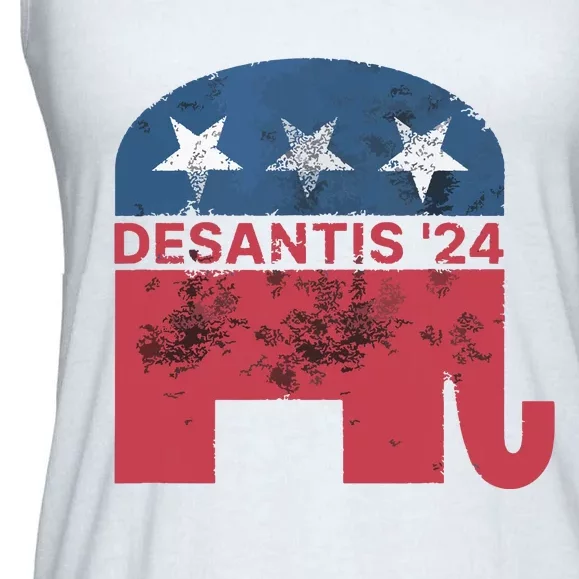 Ron Desantis 2024 For President American Flag Vintage Pro Ladies Essential Flowy Tank