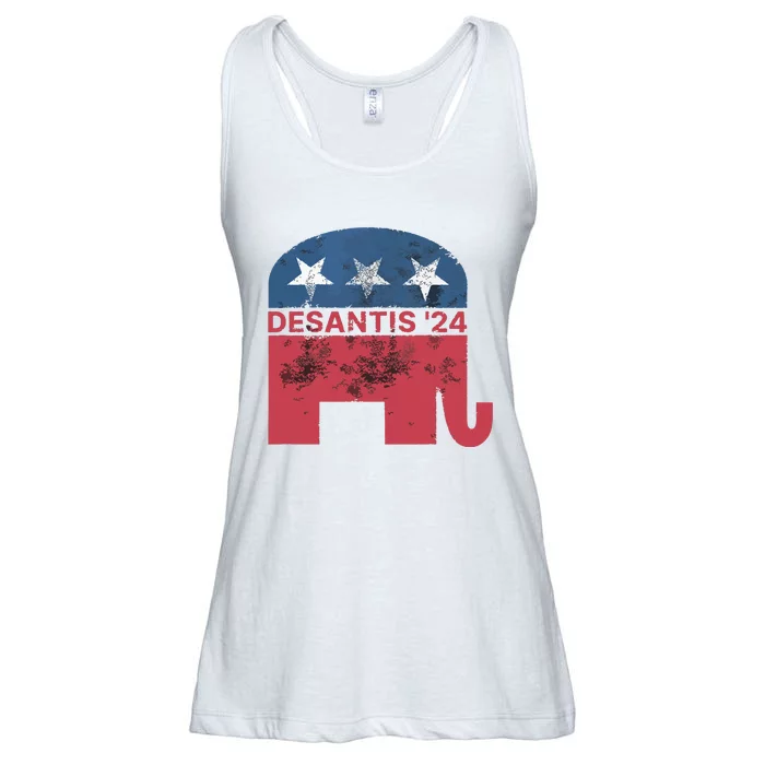 Ron Desantis 2024 For President American Flag Vintage Pro Ladies Essential Flowy Tank