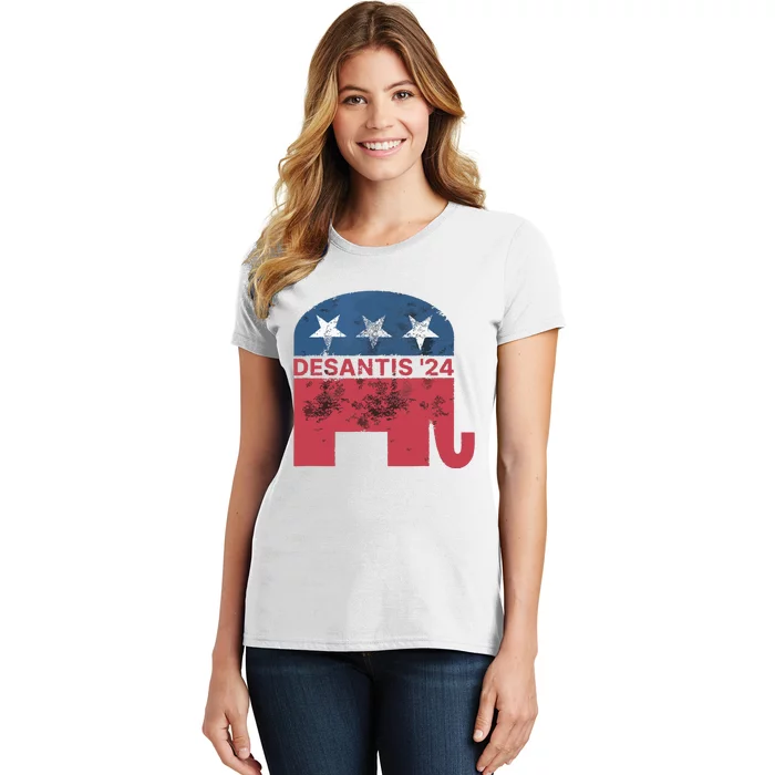 Ron Desantis 2024 For President American Flag Vintage Pro Women's T-Shirt