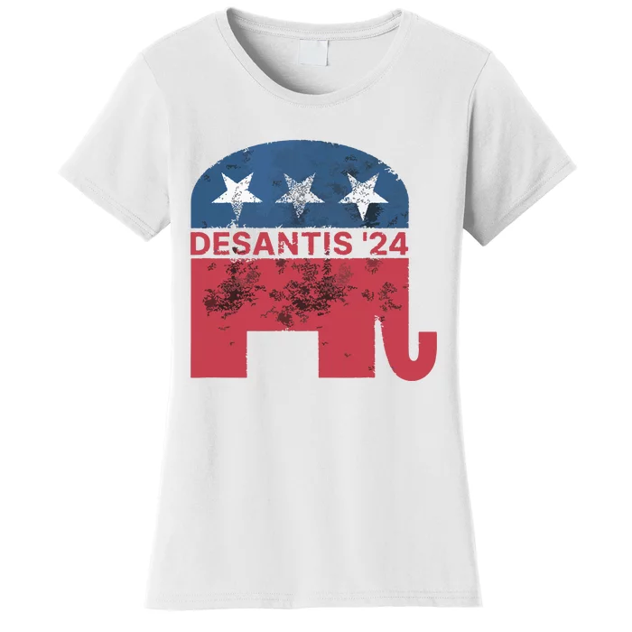 Ron Desantis 2024 For President American Flag Vintage Pro Women's T-Shirt