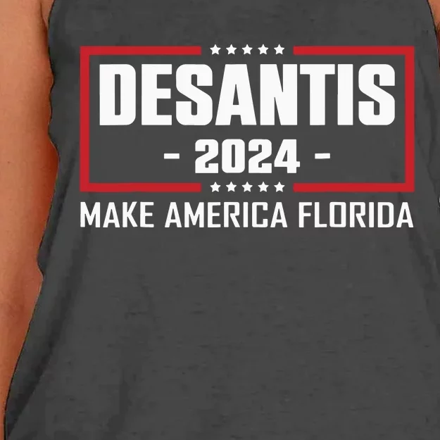 Ron DeSantis 2024 Make America Florida Women's Knotted Racerback Tank