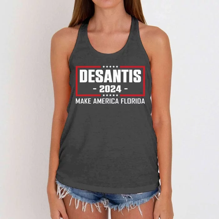 Ron DeSantis 2024 Make America Florida Women's Knotted Racerback Tank