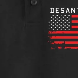 RON DESANTIS 2024 DeSantis 24 Red USA Flag Dry Zone Grid Performance Polo