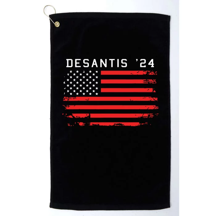 RON DESANTIS 2024 DeSantis 24 Red USA Flag Platinum Collection Golf Towel