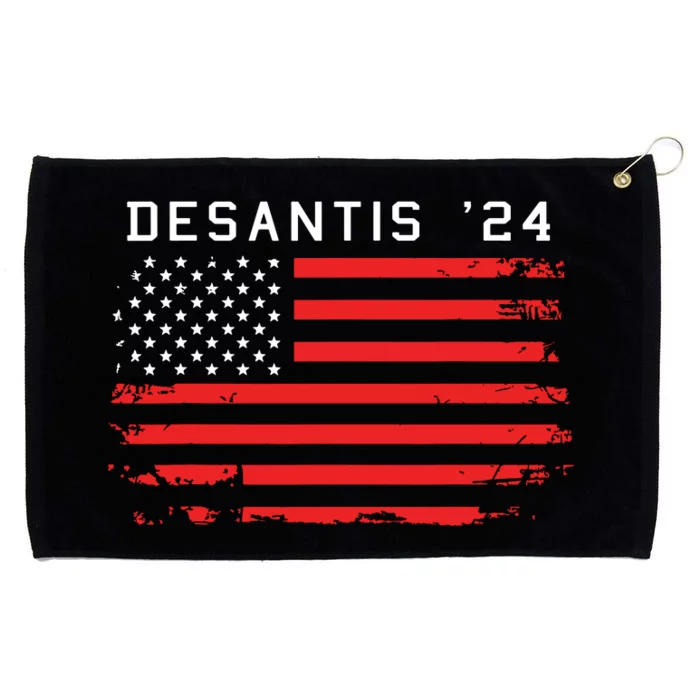 RON DESANTIS 2024 DeSantis 24 Red USA Flag Grommeted Golf Towel