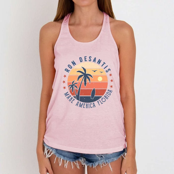 Ron DeSantis 2024 Presidential Election Republican Florida Women's Knotted Racerback Tank