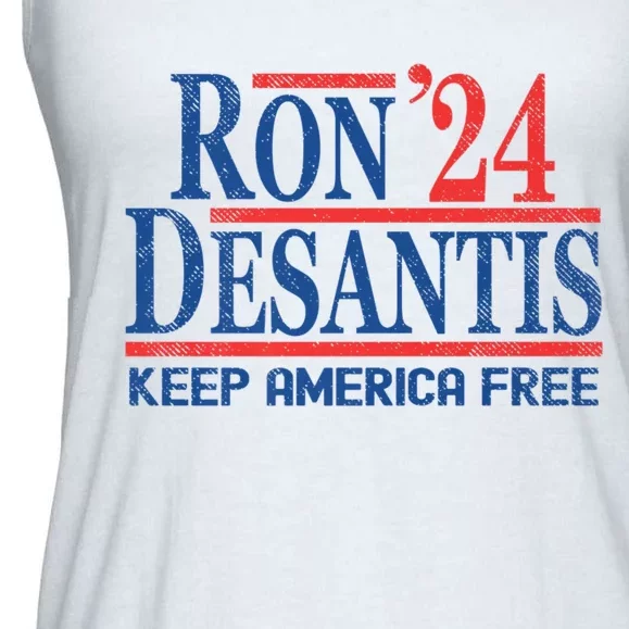 Ron DeSantis 2024 Keep America Free Ladies Essential Flowy Tank