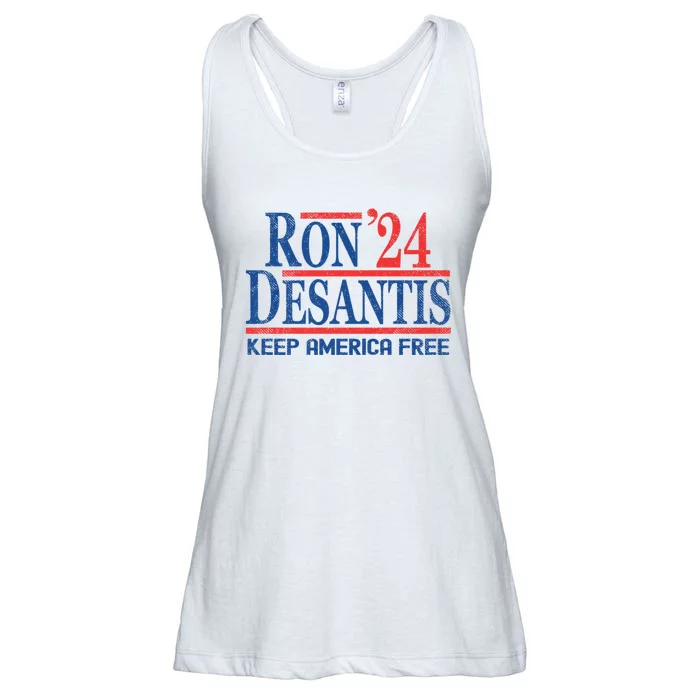 Ron DeSantis 2024 Keep America Free Ladies Essential Flowy Tank