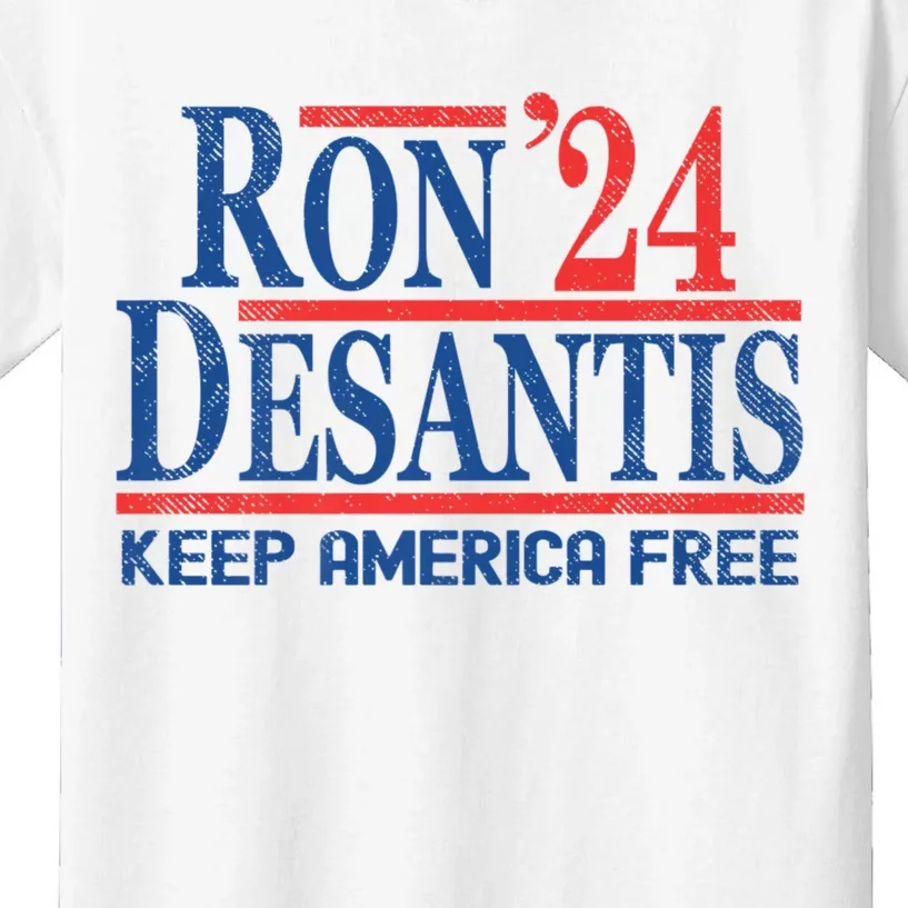 Ron DeSantis 2024 Keep America Free Kids T-Shirt