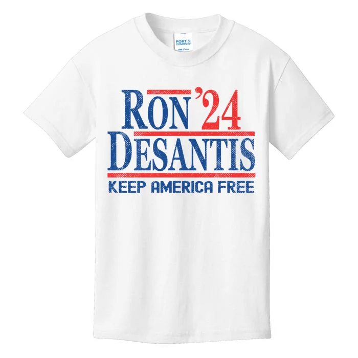 Ron DeSantis 2024 Keep America Free Kids T-Shirt