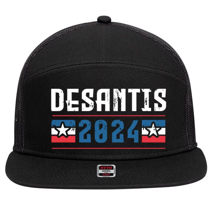 Ron Desantis 2024 For President 7 Panel Mesh Trucker Snapback Hat