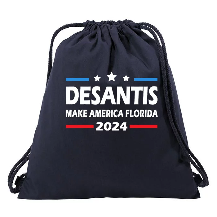 Ron DeSantis 2024 Make America Florida US Flag 2024 Election Desantis Florida Drawstring Bag