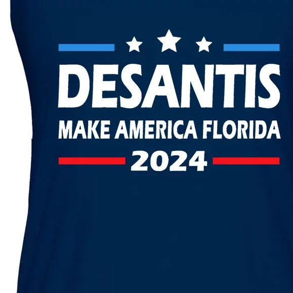 Ron DeSantis 2024 Make America Florida US Flag 2024 Election Desantis Florida Ladies Essential Flowy Tank