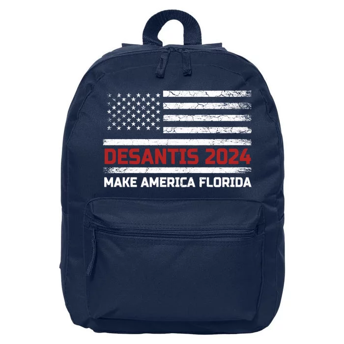 Ron DeSantis 2024 Make America Florida US Flag 2024 Election Desantis Florida 16 in Basic Backpack