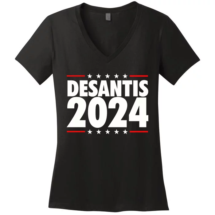 Ron Desantis 2024 Women's V-Neck T-Shirt