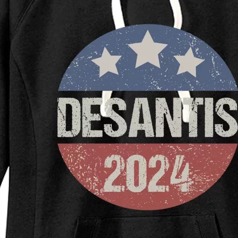 Ron Desantis 2024 Vintage & Distressed DeSantis For President In 2024 Women's Fleece Hoodie