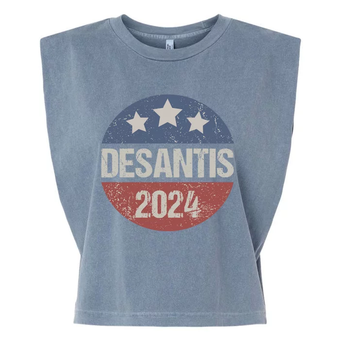 Ron Desantis 2024 Vintage & Distressed DeSantis For President In 2024 Garment-Dyed Women's Muscle Tee