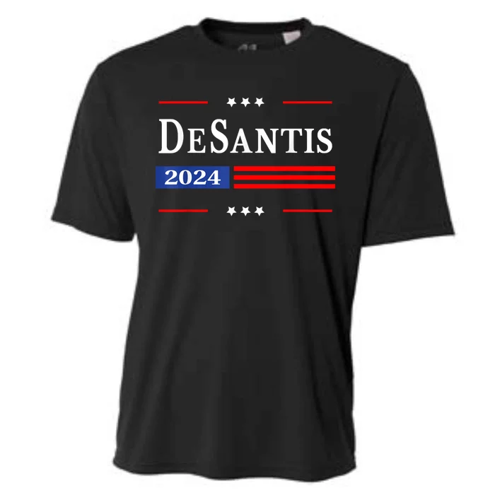 Ron Desantis 2024 For President American Flag Vintage Pro Cooling Performance Crew T-Shirt