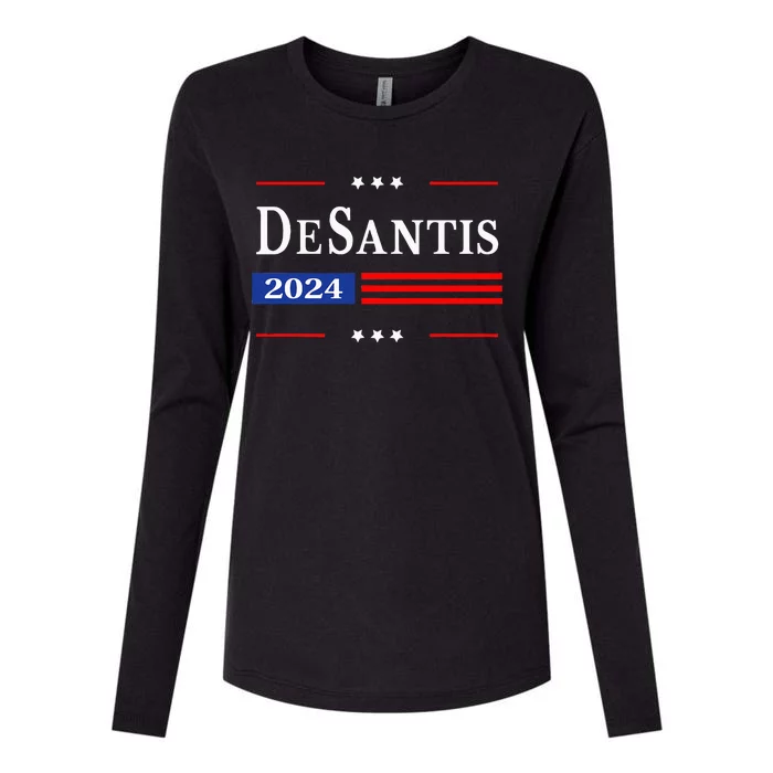 Ron Desantis 2024 For President American Flag Vintage Pro Womens Cotton Relaxed Long Sleeve T-Shirt